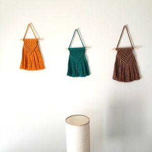 Bundle of 3 small macrame wall hangings,boho home decor